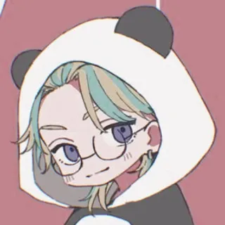 🍙 0371222e Anime, Panda, Sudadera con capucha, Gafas, Dibujos animados telegram sticker