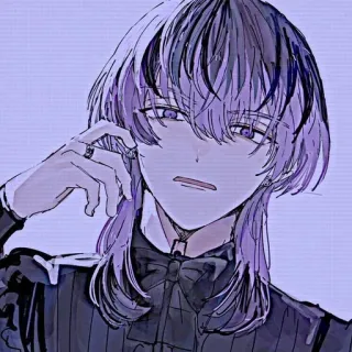 🍙 63de2676 anime, personaje, pelo morado, ilustración telegram sticker