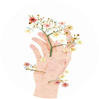 🌸 15bd56cb tangan, bunga, alam, botani, artistik, cat air whatsapp sticker