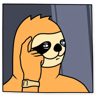 😏 283fe3c6 Faultier, Cartoon, Denken, Lustig, Meme telegram sticker