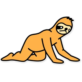 🥵 31dcbab8 Faultier, Tier, Cartoon, süß, Faultierkostüm, faul, langsam telegram sticker