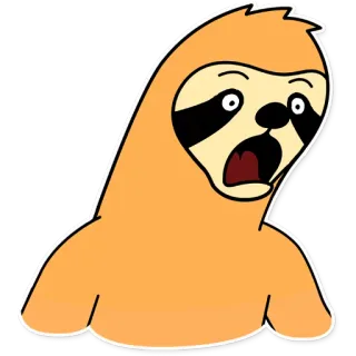 😱 341a35e3 Faultier, Cartoon, geschockt, lustig, Tier telegram sticker