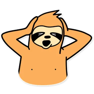 🙆‍♀️ db41a25e Faultier, Tier, Cartoon, Niedlich, Lustig, Hände am Kopf, Erschöpft telegram sticker