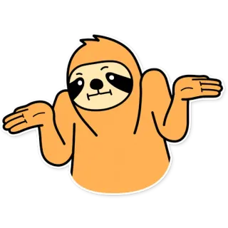 🤷‍♂️ e2cb970f Faultier, Achselzucken, Zweifel, Frage, Cartoon, Tier, Säugetier telegram sticker