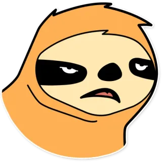 🤤 e3a0a672 Faultier, Cartoon, wütend, Tier, süß, Meme telegram sticker