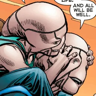 🛸 a90279e5 LIFE. AND ALL WILL BE WELL. Komik, Alien, Pelukan, Damai, Penuh harapan telegram sticker