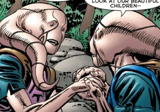 🛸 c24c406c LOOK AT OUR BEAUTIFUL CHILDREN-- Alien, Pasangan, Anak-anak, Keluarga, Komik, Kartun telegram sticker