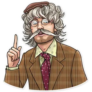 🎓 92e44ba4 man, professor, teacher, beret, mustache, illustration, cartoon whatsapp sticker