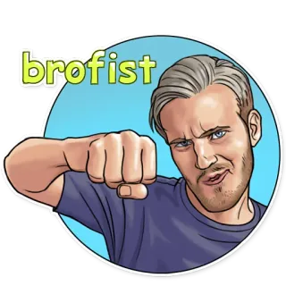 👊 bc4949eb PewDiePie brofist brofist, fist bump, PewDiePie, youtuber, internet, meme whatsapp sticker