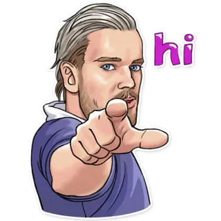 🤚 d0675622 hi hi, greeting, man, pointing, sticker whatsapp sticker