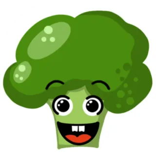 😀 e149045e Brokkoli, Gemüse, Essen, Cartoon, Fröhlich telegram sticker