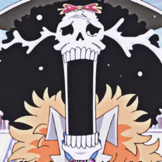 💀 bcc7d19b Brook One Piece Anime, Crâne, Squelette, One Piece, Brook, Pirate telegram sticker