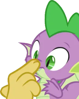 👉 75b23022 Spike My Little Pony, drago, cartone animato, Spike, dito, toccare telegram sticker