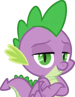 😎 847845a6 Spike My Little Pony Spike, drago, My Little Pony, cartone animato, animato, amicizia, verde, viola telegram sticker