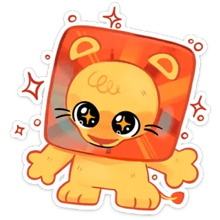 🤩 024c2c59 사자, 새끼, 동물, 만화, 귀여운, 스티커, 캐릭터, 미술 whatsapp sticker