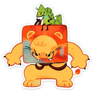 ⭐ 1b010e3e 사자, 카멜레온, 동물, 스티커, 만화, 귀여운 whatsapp sticker