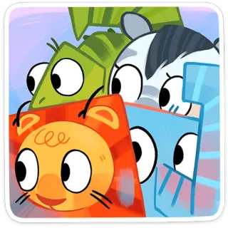 😮 31176d00 동물, 만화, 귀여운, 사자, 얼룩말, 이구아나, 정사각형 whatsapp sticker