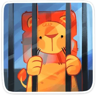 ⭐ 537ae4bd 사자, 우리, 동물원, 동물, 만화, 귀여운 whatsapp sticker