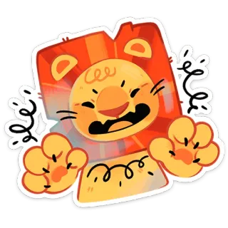 ⭐ 6900a6c0 사자, 동물, 만화, 귀여운, 행복한, 캐릭터, 스티커 whatsapp sticker