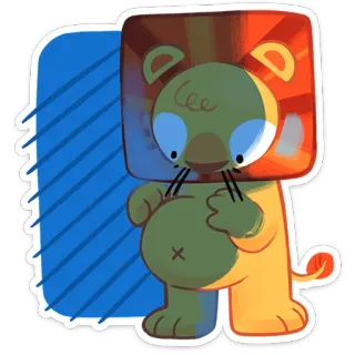 ⭐ 948c09b3 사자, 동물, 귀여운, 만화, 정사각형, 일러스트, 스티커 whatsapp sticker