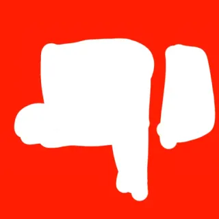 👎 20452559 Duim omlaag, Niet leuk, Afkeuring, Negatief, Slecht, Nee telegram sticker