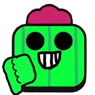 🌵 41d42bf8 Spike Brawl Stars Brawl Stars, Spike, cactus, videogame, personage telegram sticker
