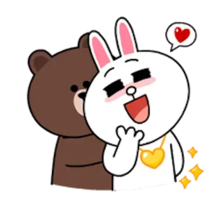 👫 046055dc oso, conejo, amor, lindo, corazón telegram sticker
