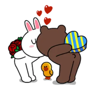 👫 79ab025b amor, beso, pareja, personajes, lindo, romántico, corazones telegram sticker