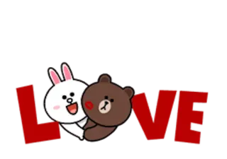 👫 830fe3e4 LOVE amor, conejo, oso, lindo, dibujos animados telegram sticker
