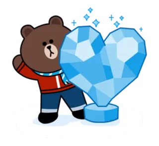 💙 847c67df Brown Bear beruang, karakter, imut, hati, biru telegram sticker