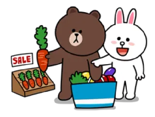 👫 80cb0fdb Brown Bear SALE orso, coniglio, carota, verdure, shopping, saldi, carino, cibo telegram sticker