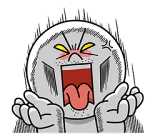 😱 e7d140be arrabbiato, frustrato, cartoni animati, espressione, urlare, contrariato telegram sticker