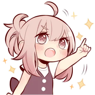 😱 06c33bba 动漫, 可爱, 漫画, 闪亮, 卡哇伊, Q版, 女孩, 指着 telegram sticker