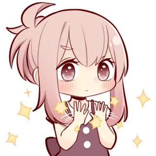 👏 bf0523c7 动漫, 女孩, 可爱, 闪亮, Q版, 卡哇伊 telegram sticker