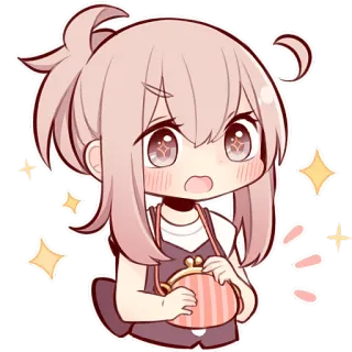 Коричневая-тян @Nyasticks telegram stickers