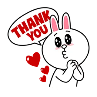 💋 3e19f207 THANK YOU cảm ơn, thỏ, dễ thương, tốt bụng, lời chào, hoạt hình telegram sticker