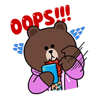 😕 f784757c Brown gấu, Line Friends, nhân vật, dễ thương, điện thoại, hoạt hình telegram sticker