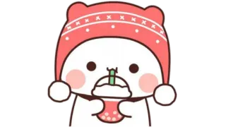 🫖 444d90be милый, медведь, зима, шапка, каваий whatsapp sticker