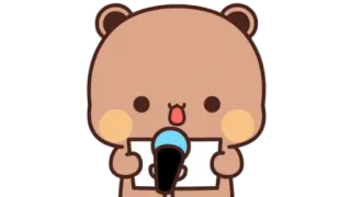 🫖 464f6ad7 медведь, микрофон, новости, репортаж, милый, мультфильм whatsapp sticker