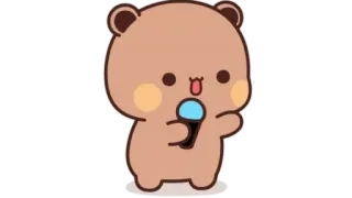 🫖 ceba43d9 медведь, милый, мороженое, мультфильм whatsapp sticker