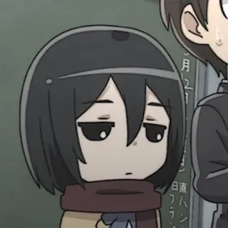 🗞 08713a1b Mikasa Ackerman Attack on Titan anime, manga, traurig, charakter, mikasa, ackerman telegram sticker