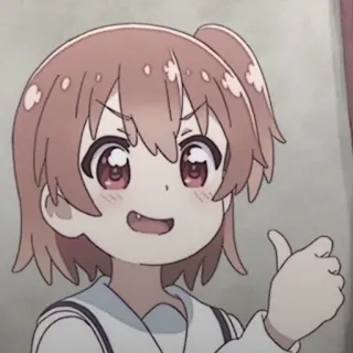 🗞 5f9b8a11 Anime, Mädchen, Daumen hoch, Fröhlich, Cartoon, Figur telegram sticker