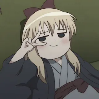 🗞 890f4246 Anime, Mädchen, Friedenszeichen, Cartoon, Figur telegram sticker