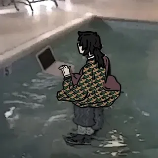 🗞 f0b6c53f Giyu Tomioka Demon Slayer Anime, Demon Slayer, Giyu Tomioka, Wasser, Laptop, Meme telegram sticker