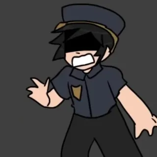 😢 39422f6a dessin animé, police, officier, uniforme, effrayé, sombre telegram sticker