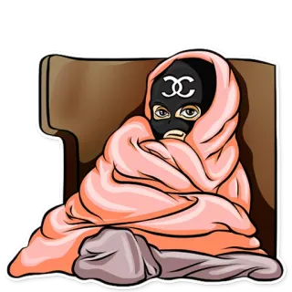 😌 049c2713 滑雪面罩, 巴拉克拉瓦帽, 冬季服装, 椅子, 沙发, 室内 telegram sticker