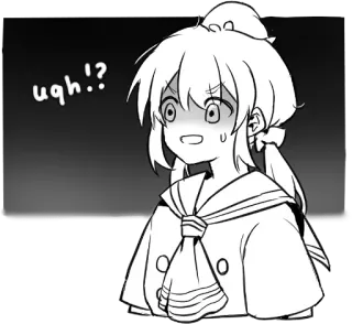 😱 67502dd1 ugh!? Аниме, Манга, Девушка, Фу, Выражение, Стикер telegram sticker