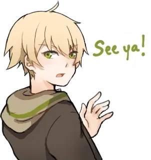 👋 f41e67f6 See ya! Аниме, Мультфильм, Персонаж, Приветствие, До свидания, Увидимся telegram sticker