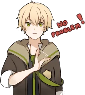 👌 fc0fe802 NO PROBLEM! Аниме, Стикер, Без проблем, Мультфильм, Ок, Жест, Персонаж telegram sticker