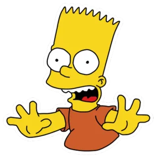 ✋ 030eae17 Bart Simpson The Simpsons 바트 심슨, 심슨 가족, 만화, 웃긴, 스티커 telegram sticker